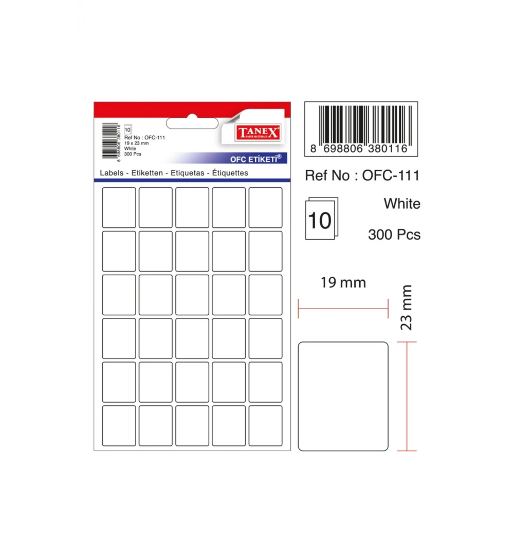 Tanex Ofc-111 Beyaz Ofis Etiketi