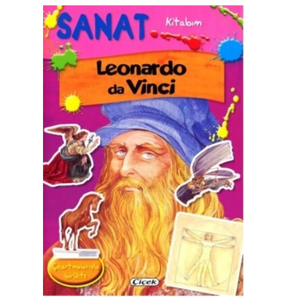 Sanat Kitabım Leonardo Vinci Çıkartmalı Çiçek Kitap