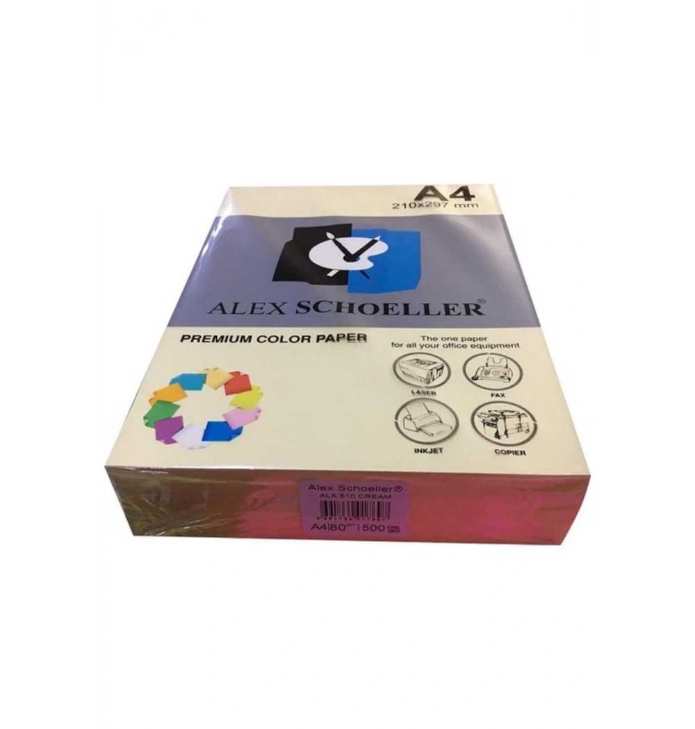 Alex Schoeller Renkli̇ Fotokopi̇ Kağidi 500 Lü A4 Krem Alx-510