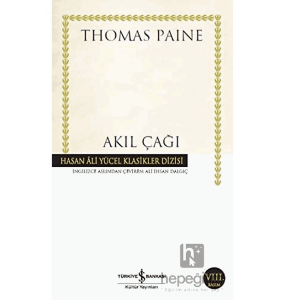 Akıl Çağı - K.Kapak İş Bankası Kültür Yay.