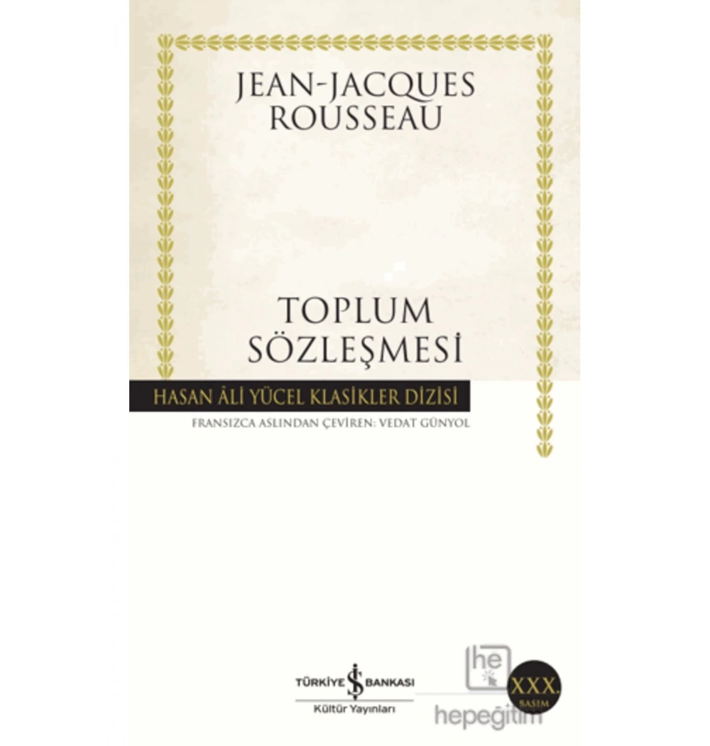 Toplum Sözleşmesi   Jean Jacouse Rousseau   İş Bankası