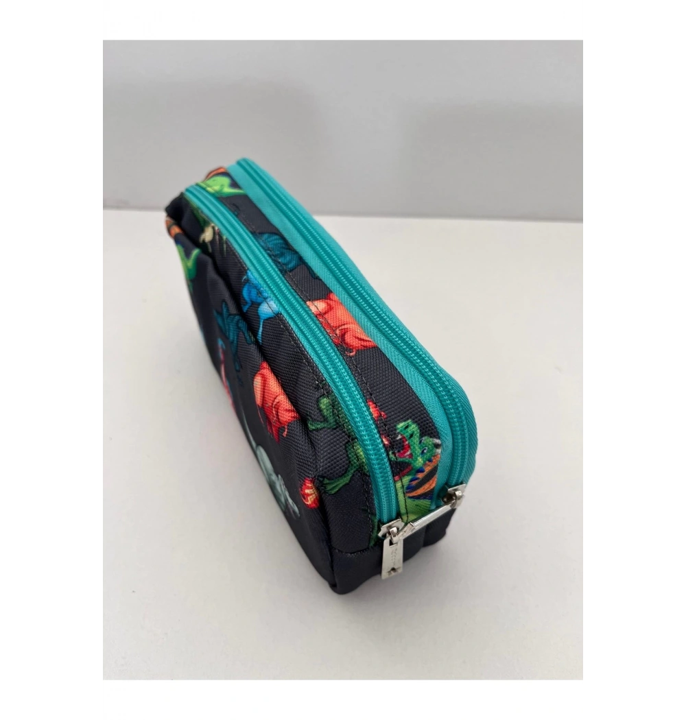 Çift Bölme Kalem Çantası Çizgili - Desenli 128 Özkara Çanta