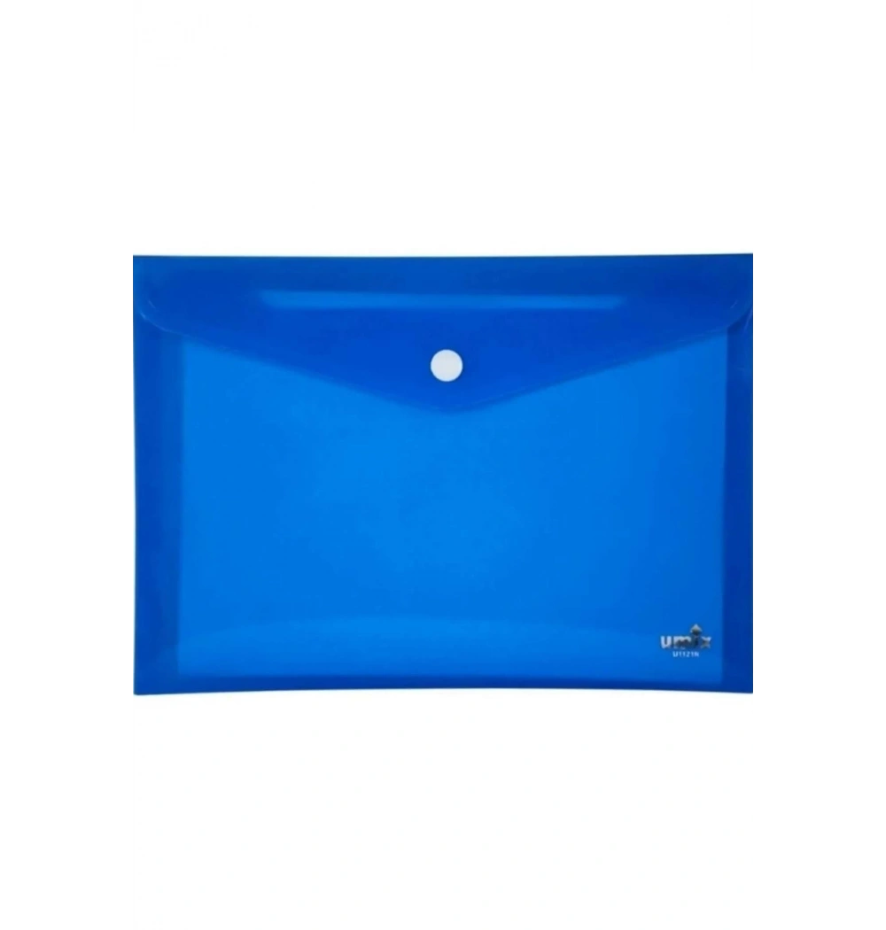 Umıx Çıtçıtlı Seffaf Zarf Dosya Neon Mavi U1121N-Ma