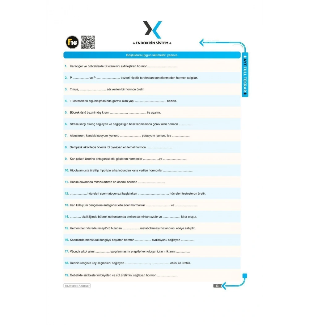 F10 Ayt Biyoloji Full Tekrar Dr.Biyoloji Anlatıyor