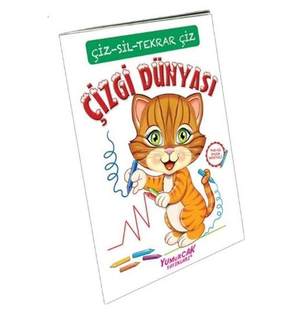 Çiz Sil Tekrar Çiz  Çizgi Dünyası   Kalem Hediyeli    Yumurcak