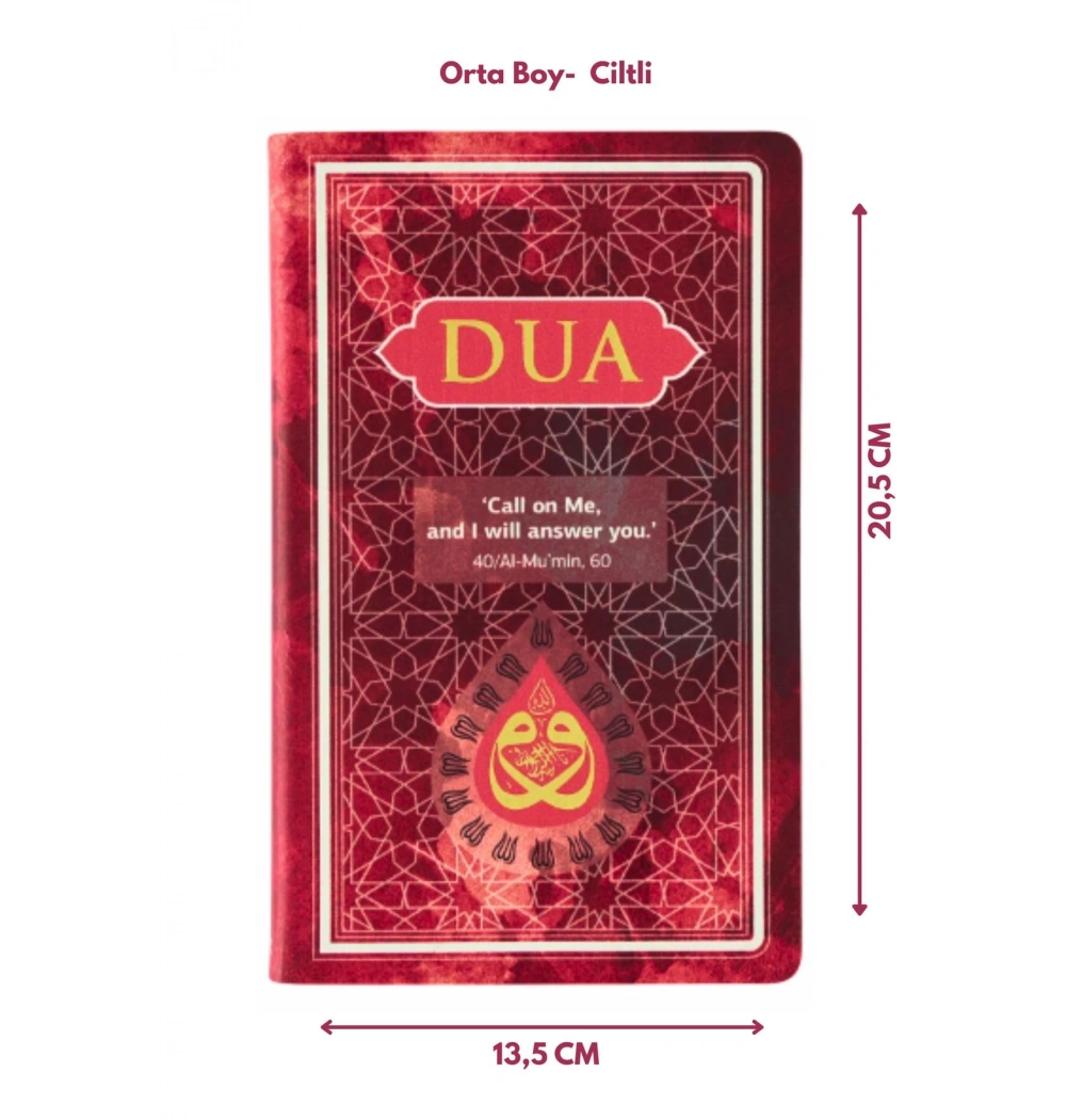 Dua Kitabı Orta Boy Arapça Türkçe Bordo Renk  Server Yayın