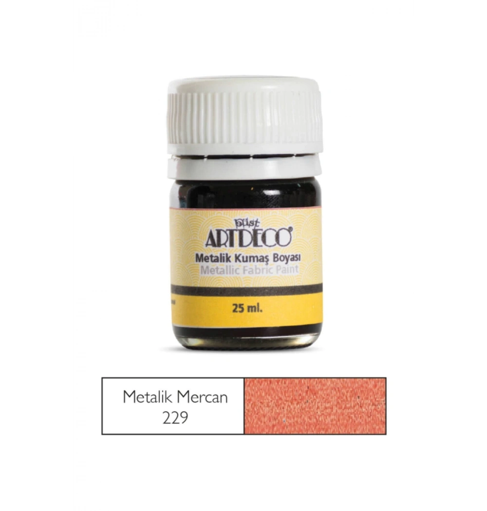Lisans Artdeco Metalik Kumaş Boyası 25Ml. Coraıl Mercan  Lv-Y-011A-229