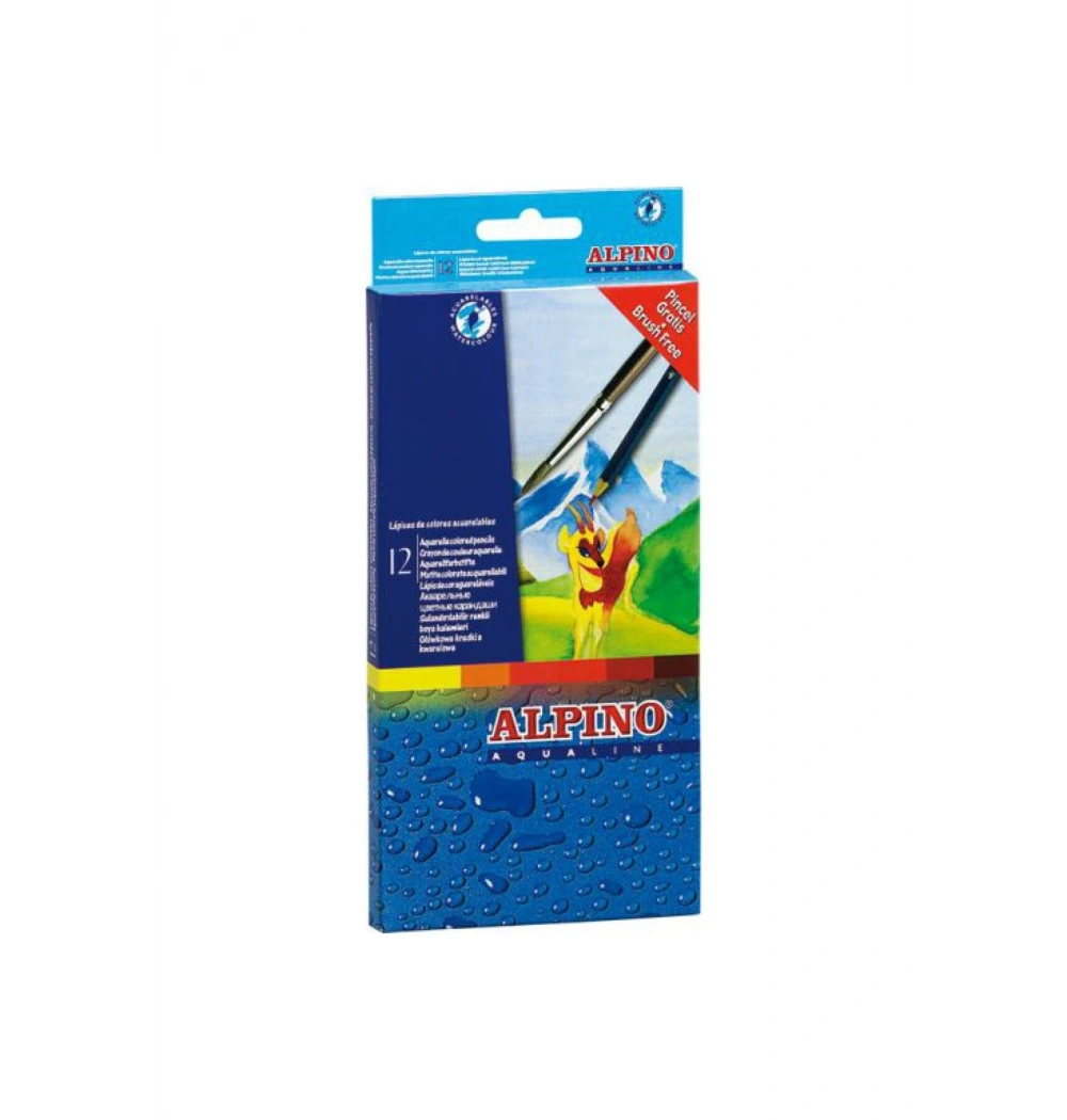 Alpino  Aqualıne  Kuru Boya Fırçalı 12 Renk Tam Boy   Al 130