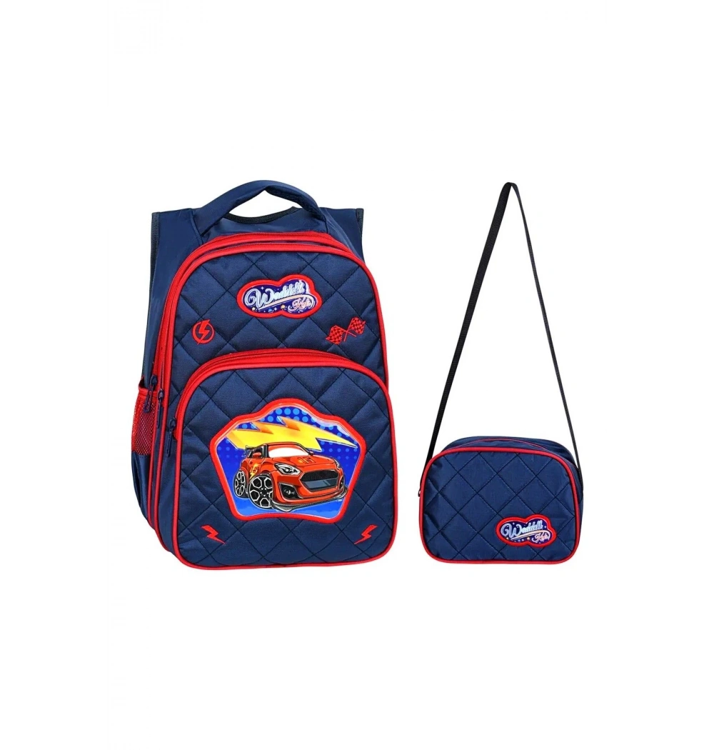 Yarasa Sırt İlkokul Çantası Embos Araba Özkara Çanta