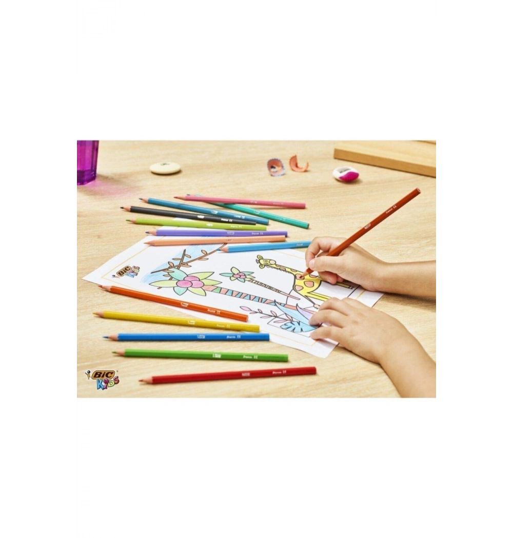 Bic Kids Trapıcolor 12 Renk  Kuru Boya Büyük Boy 8E+06