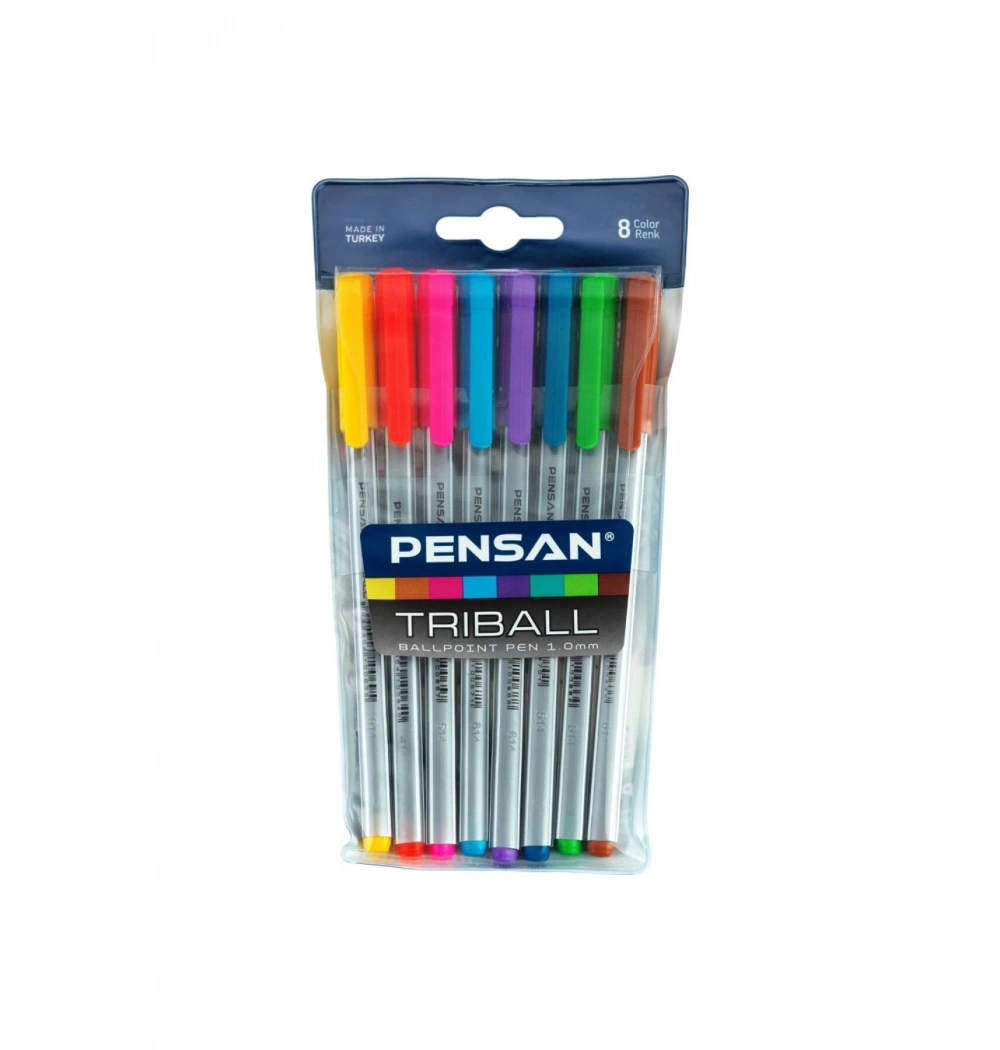 Pensan Tribal 8 Renkli Tükenmez Paket