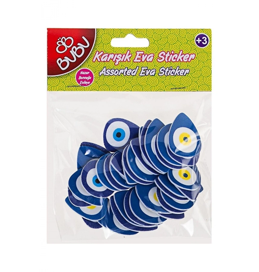 Bu-Bu Nazar Boncuğu Karışık Eva Stıcker Kod:Bubu-St0016