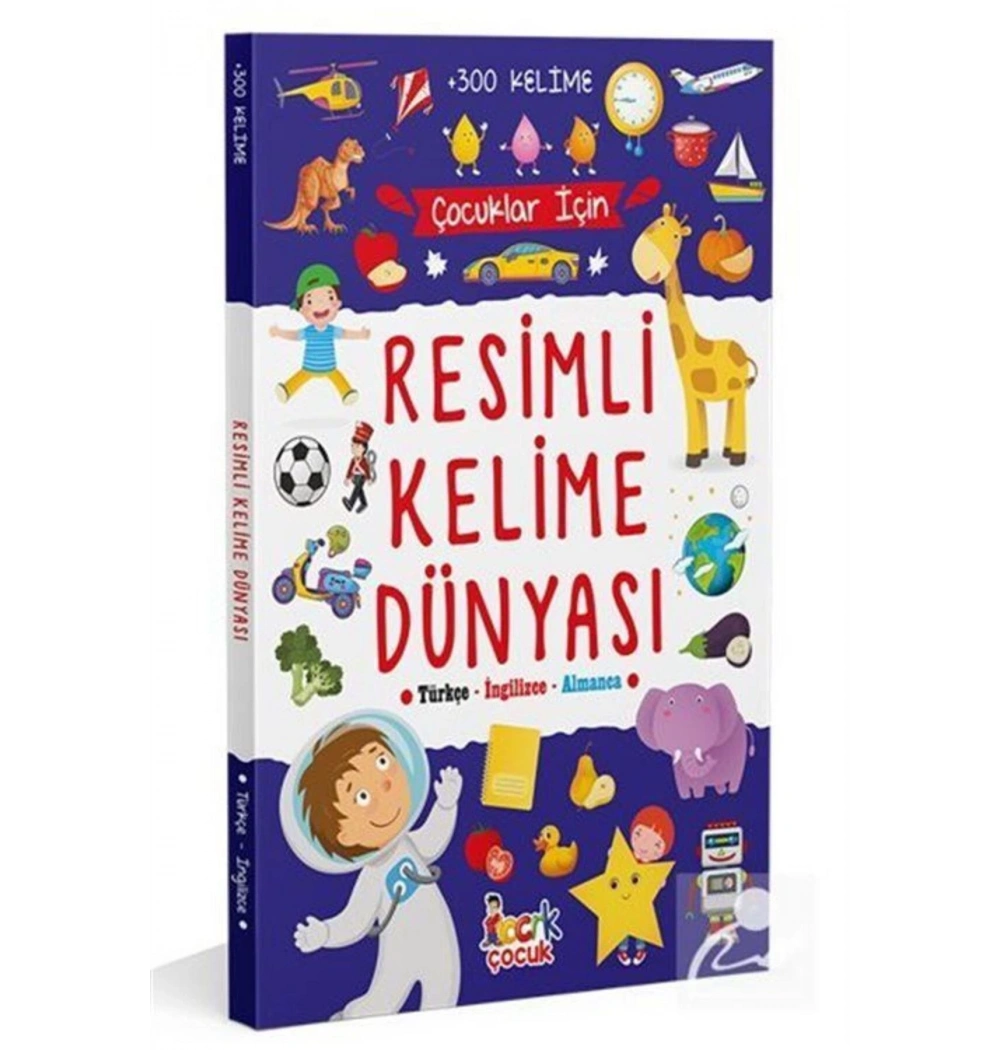 Çocuklar İçin Resimli Türkçe İngilizce 300 Kelime Dünyası Büyük Boy  Bıcırık