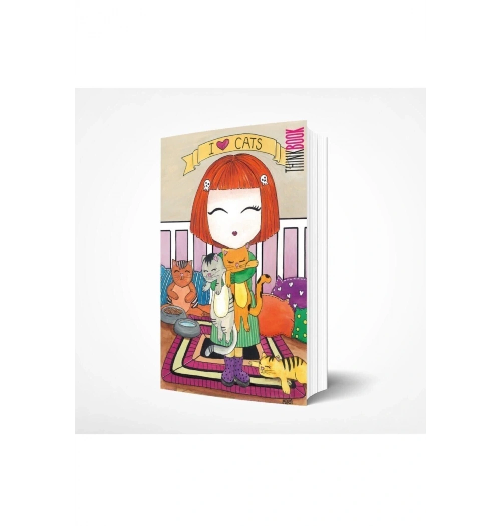 Thinkbook Sert Kapak Defter Noktalı Kedi Pörsi