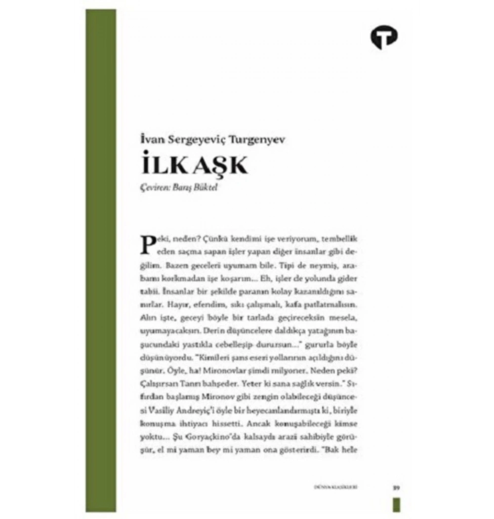 İlk Aşk  Turgenyev  Turkuvaz