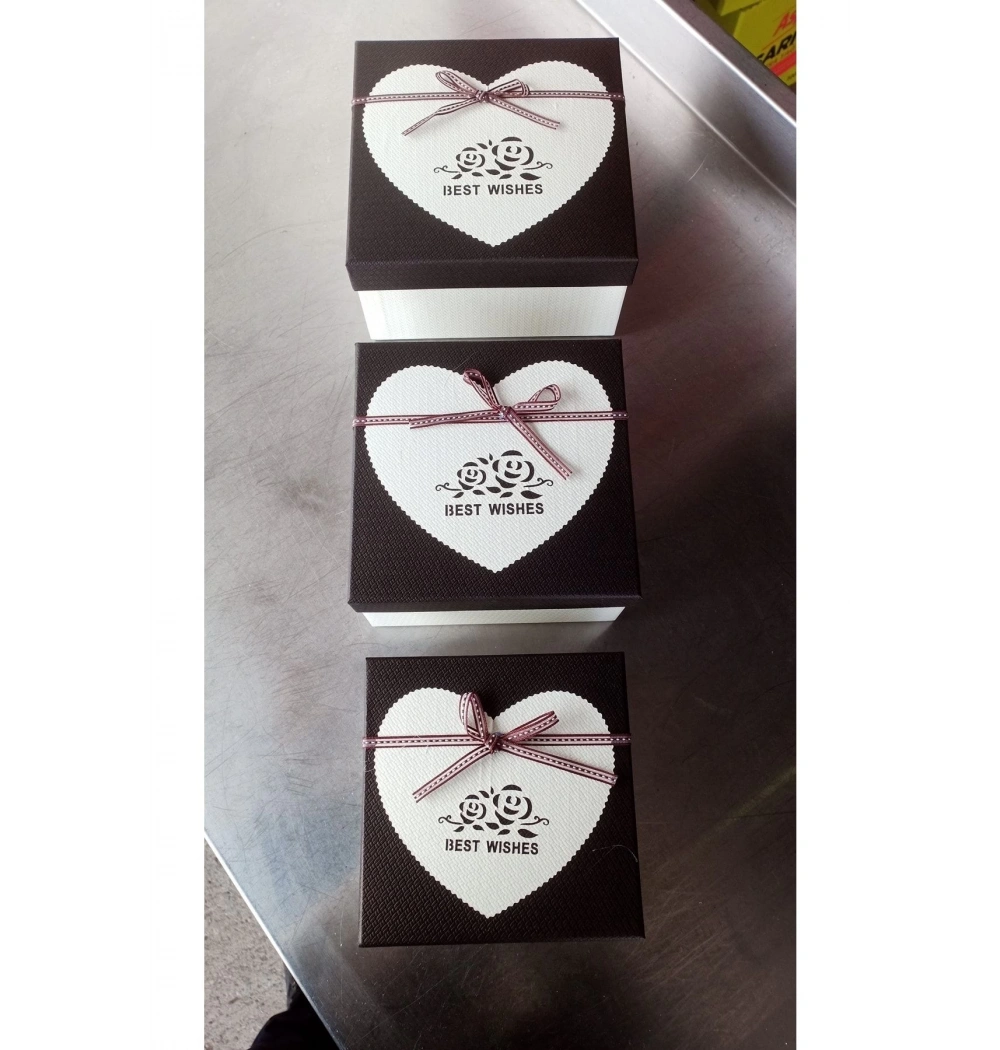 Nerox Hediye Kutusu 1 Büyük Kare Kalp Desenli Nrx-149