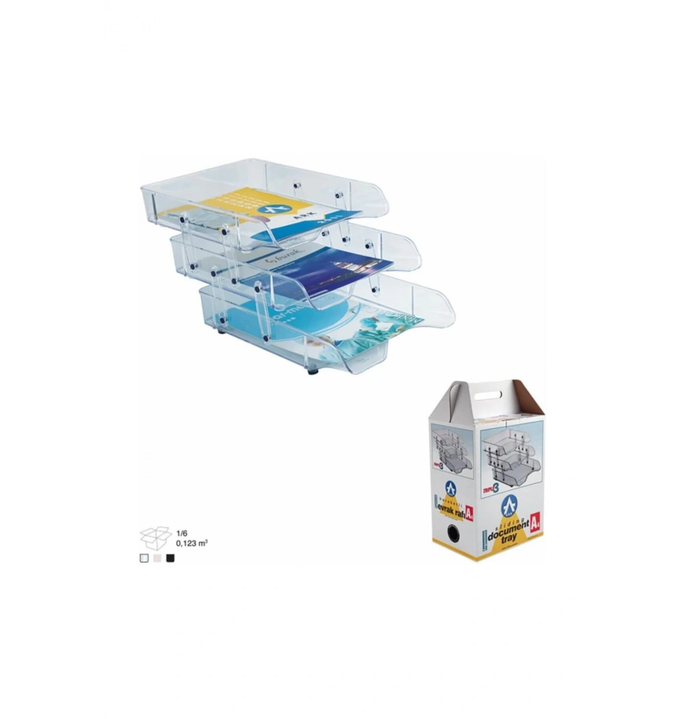 Ark Hareketli Evrak Rafı 3 Katlı A4 2083