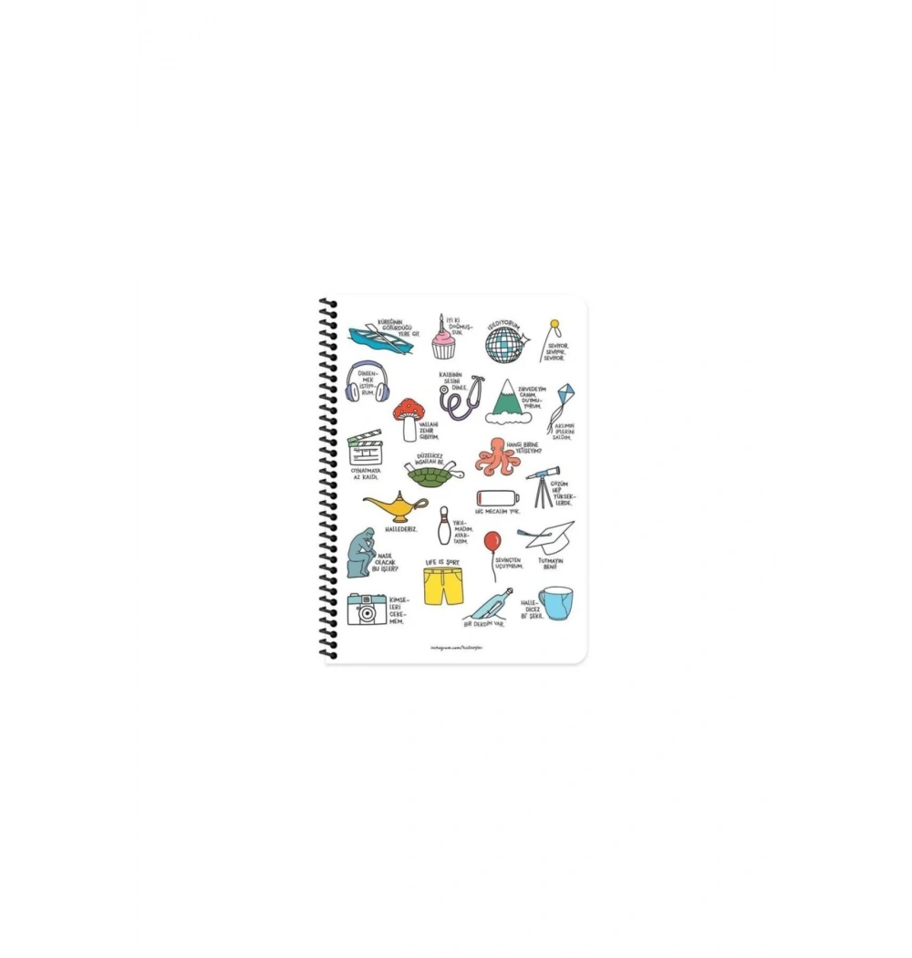 Keskin Color Hisli Şeyler A4 80Yp.Çizgili Spiralli Stickerli Defter - Hallederiz