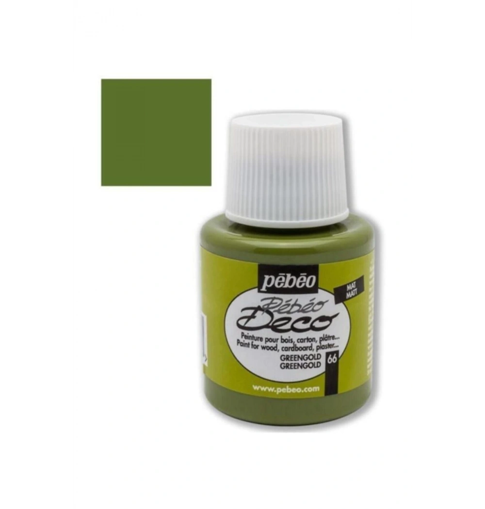 Pebeo 205- 66 110Ml Deco Mat Ahşap Boyası Yeşil Altın