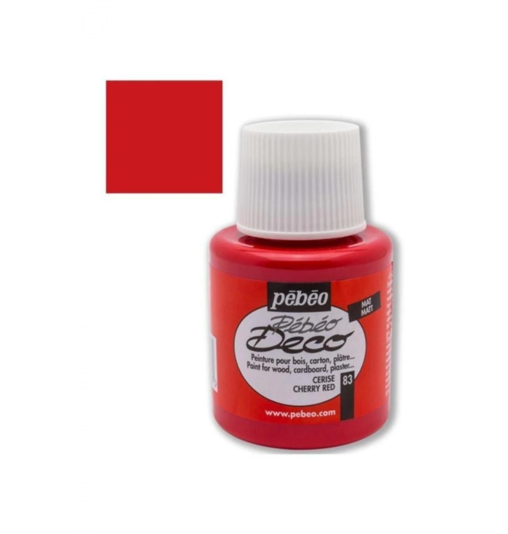 Pebeo 205- 83 110Ml Deco Mat Ahşap Boyası Kiraz Kırmızı