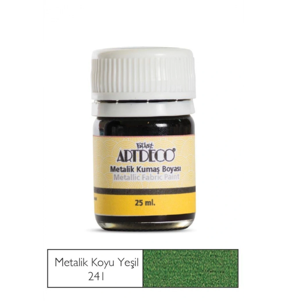 Lisans Artdeco Metalik Kumaş Boyası 25Ml. Deep Green Koyu Yeşil Lv-Y-011A-241
