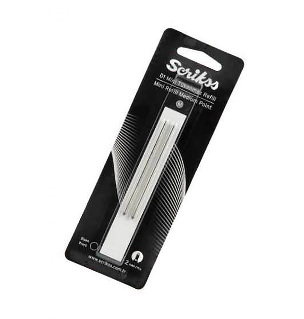 Scrikss D1 Tükenmezkalem Refil Medium Kısa 2Li Biliste Siyah