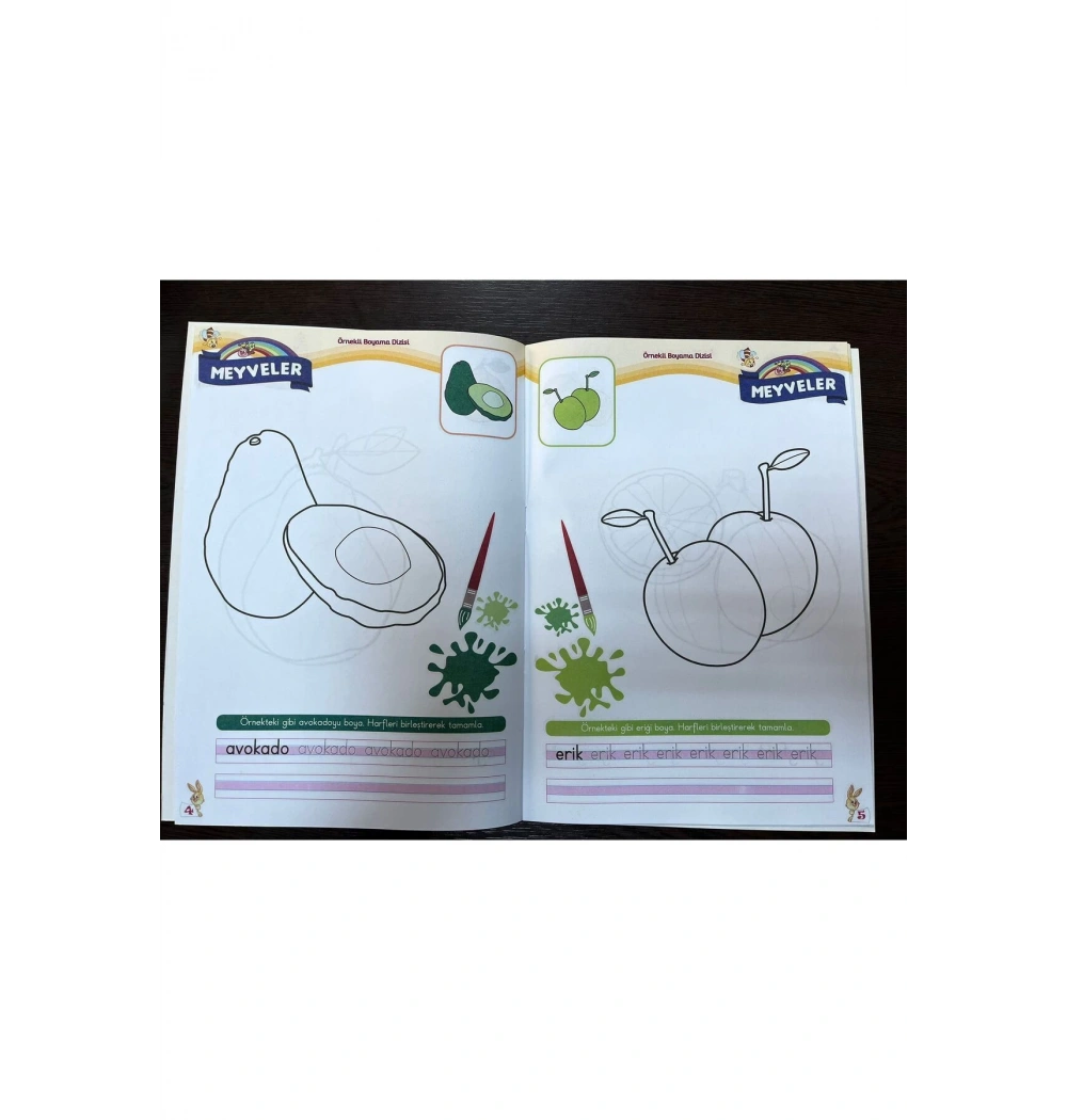 Örnekli Boyama Dizisi. Meyveler- Parıltı
