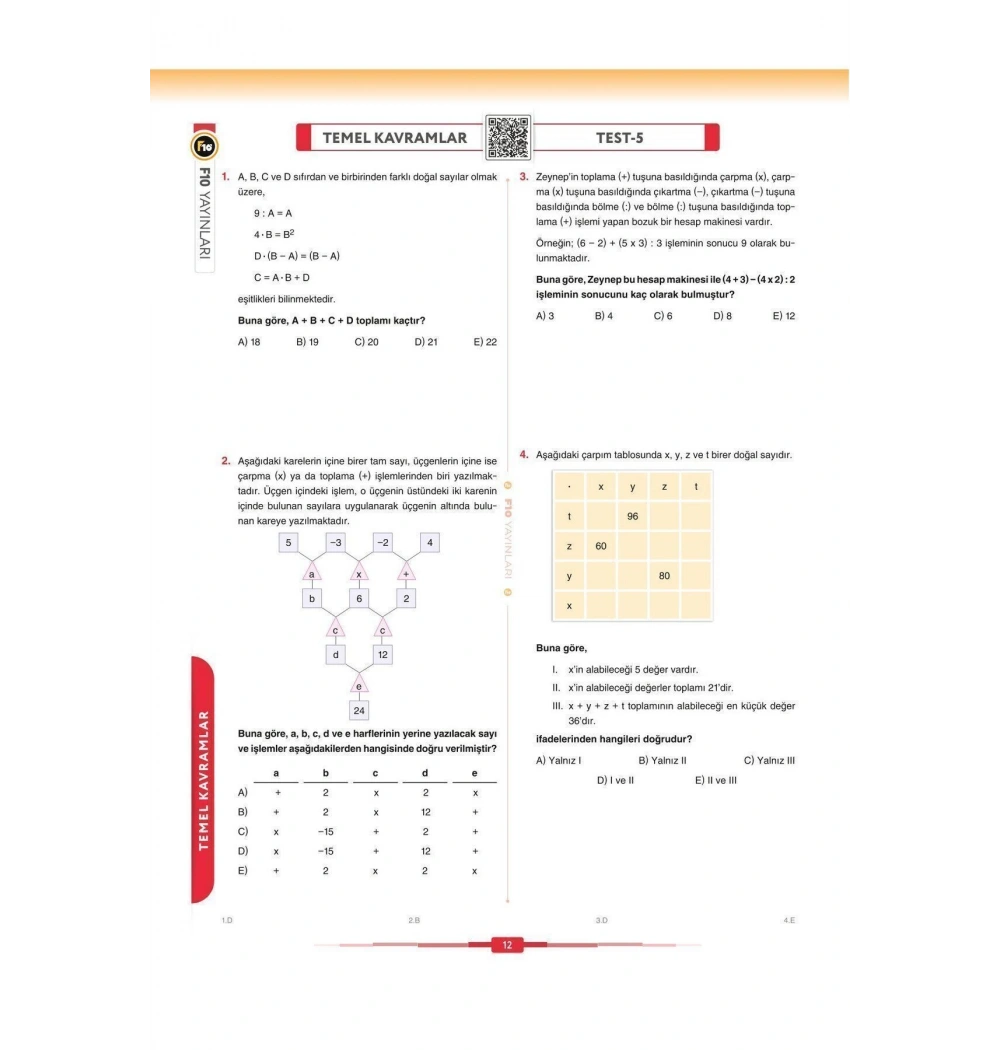 F10 Dgs Kpss Ales Gerçel Matematik Soru Bankası