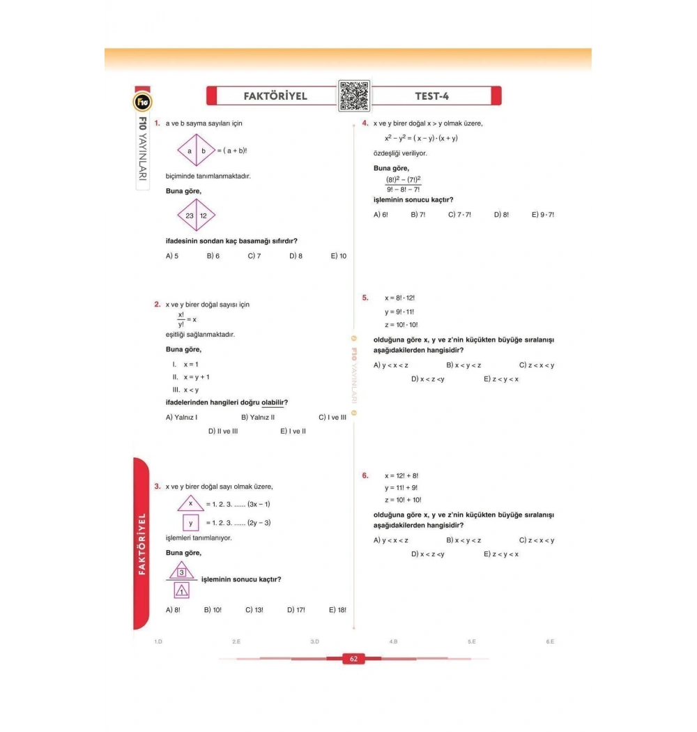 F10 Dgs Kpss Ales Gerçel Matematik Soru Bankası