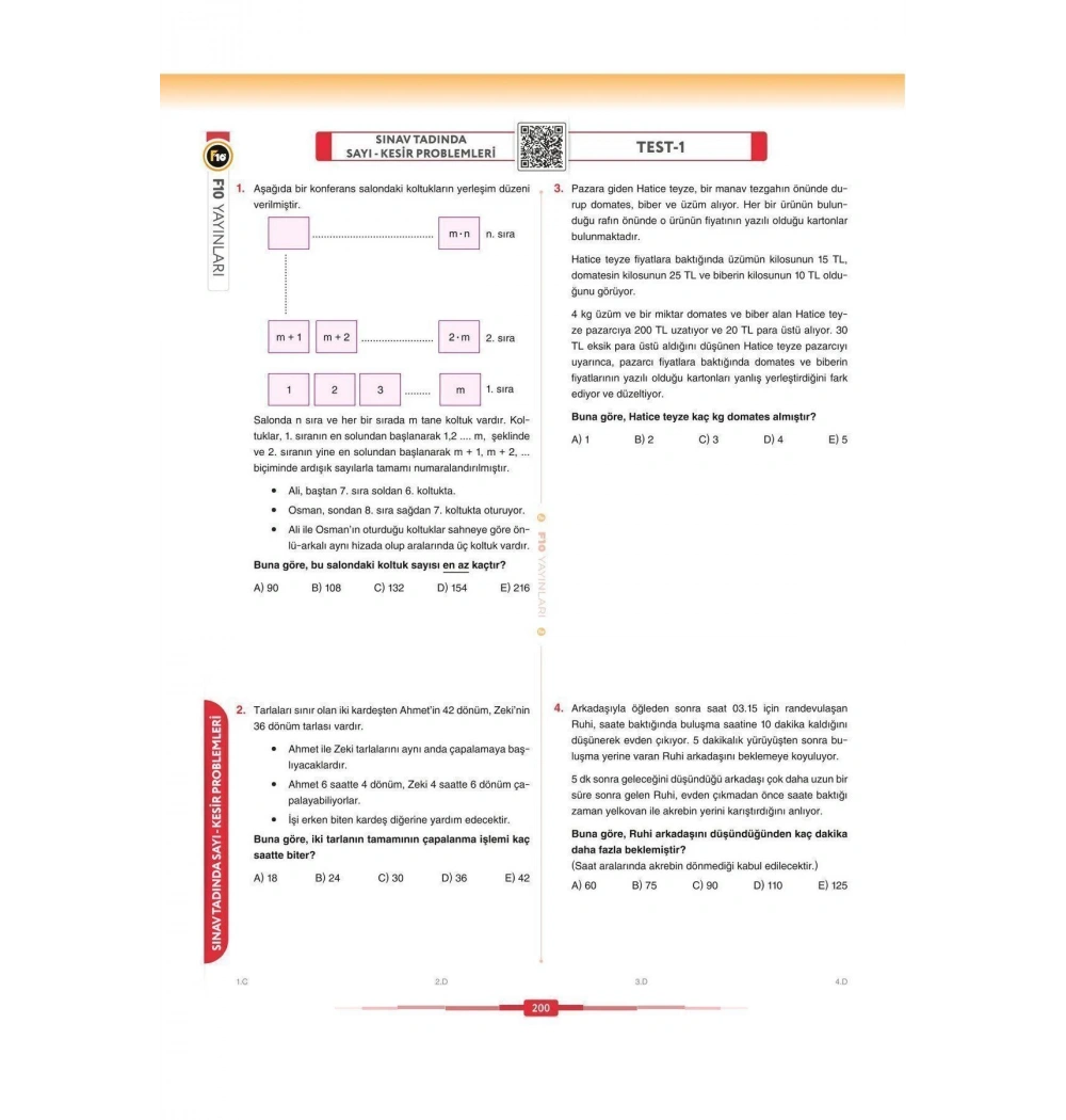F10 Dgs Kpss Ales Gerçel Matematik Soru Bankası