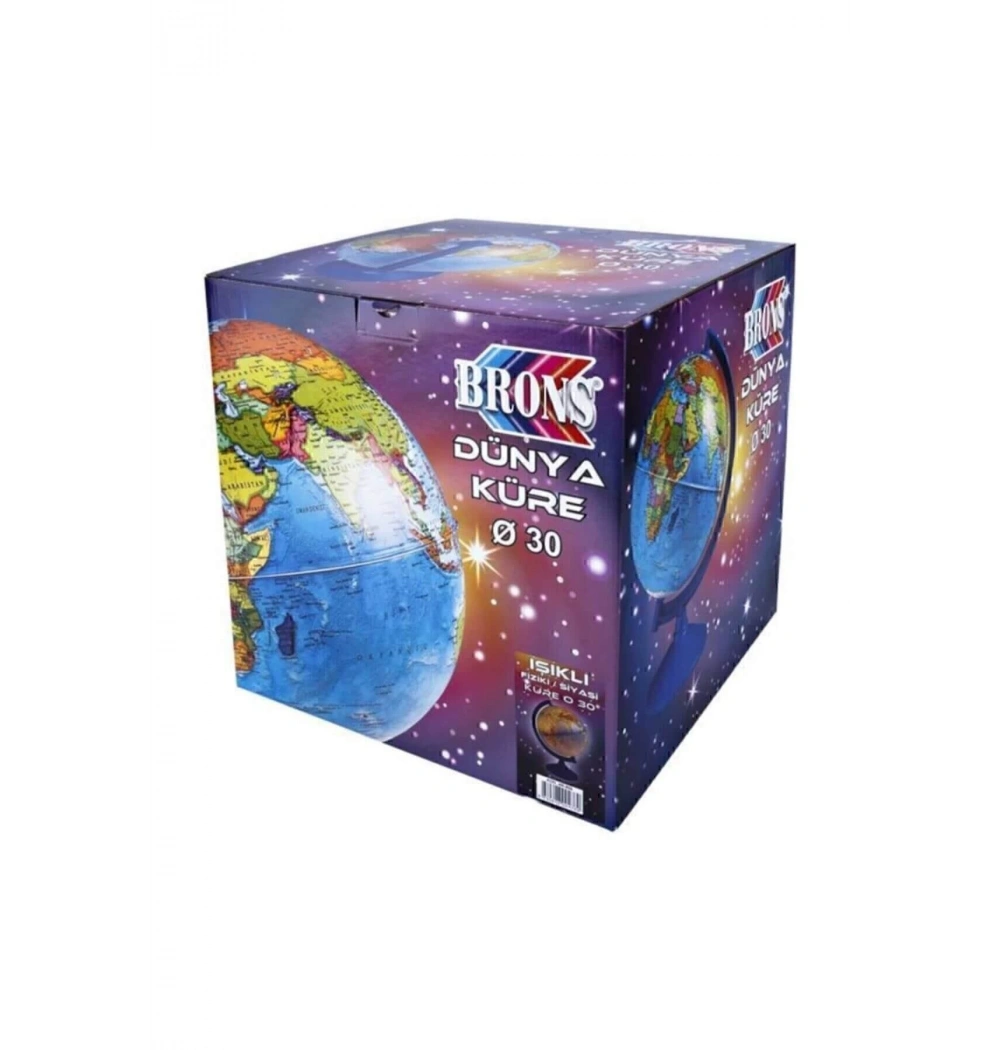 Brons Dünya Fiziki Işıklı - Siyasi Küre 30 Br-808