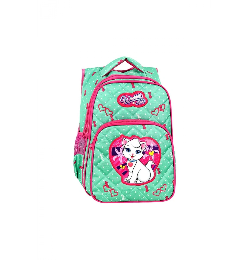 Yarasa Sırt İlkokul Çantası Mint Benekli Kedi Özkara Çanta