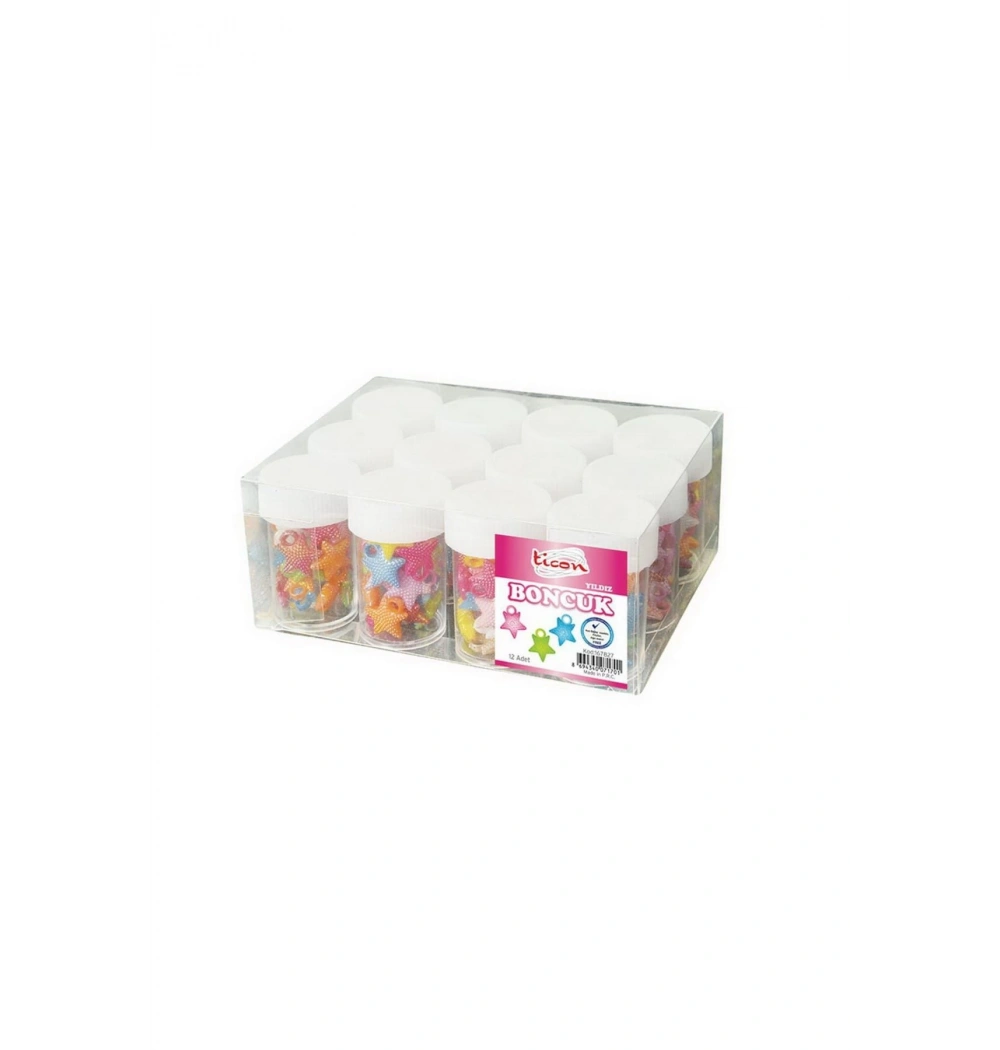 Ticon Pastel Boncuk Yıldız Renkli Kod:167827