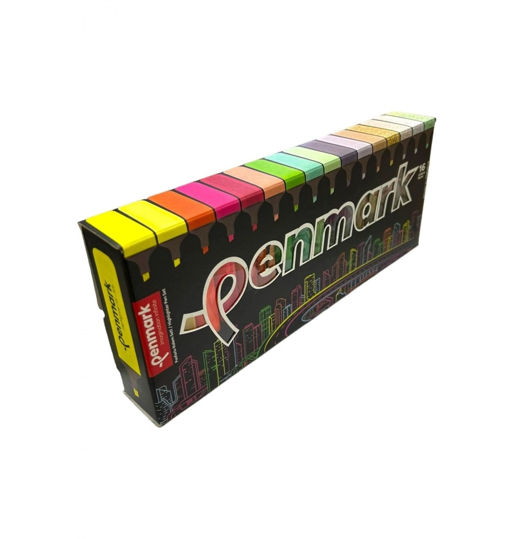 Penmark Fosforlu Kalem 24 Lü Süper Kutu 4 neon+4 Pastel + 4 tropik+4 Simli Hs-505-16s