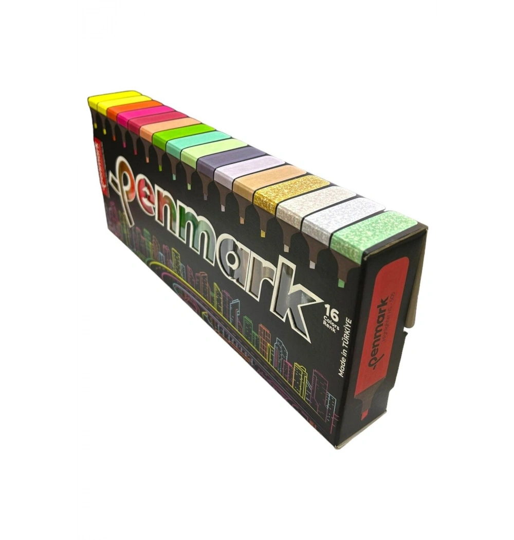 Penmark Fosforlu Kalem 24 Lü Süper Kutu 4 neon+4 Pastel + 4 tropik+4 Simli Hs-505-16s