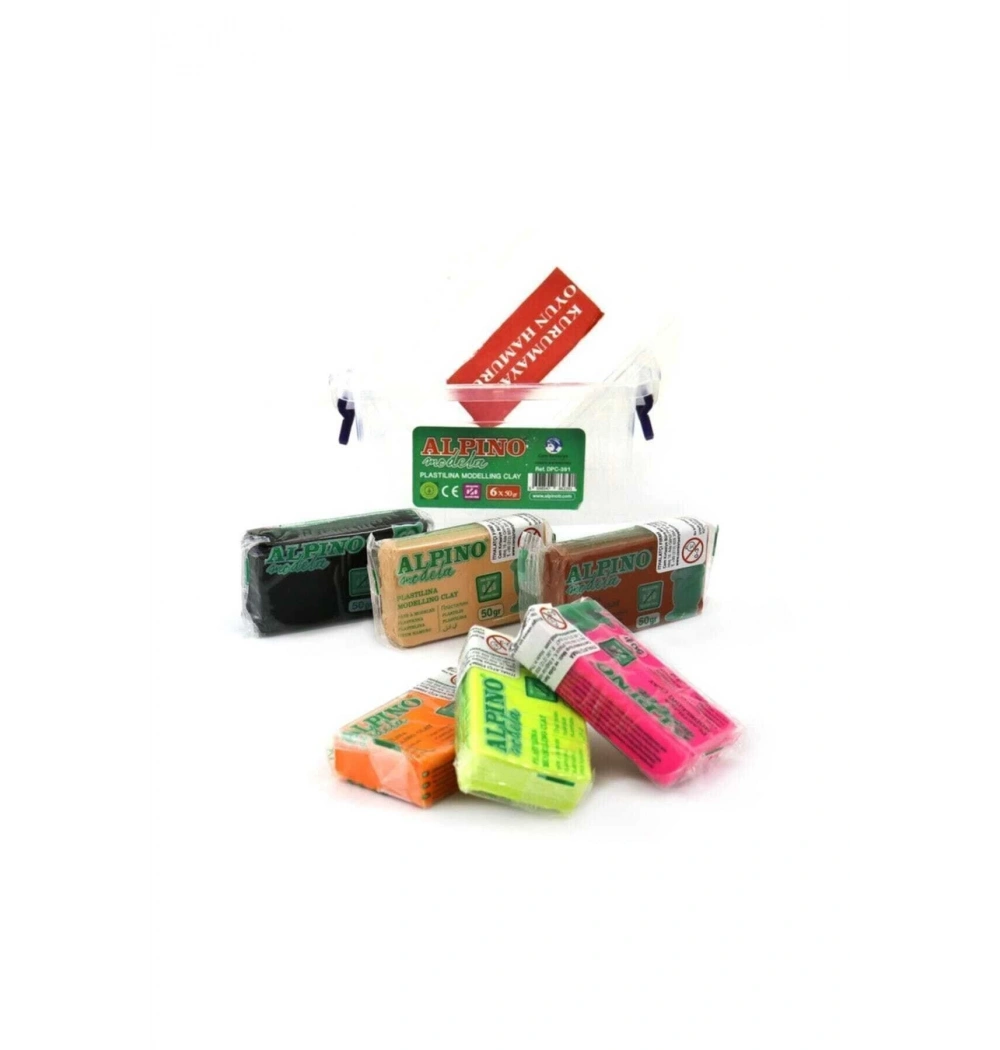Alpino Oyun Hamuru 50 Gr * 6 Lı Plastik Kutu Kod:Alp-Dpc-391