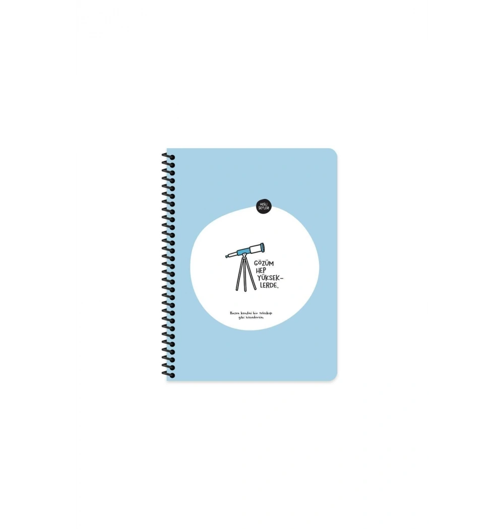 Keskin Color Hisli Şeyler 16.5 * 22,5  80Yp.Çizgili Spiralli Stickerli Defter - Gözüm Yüks