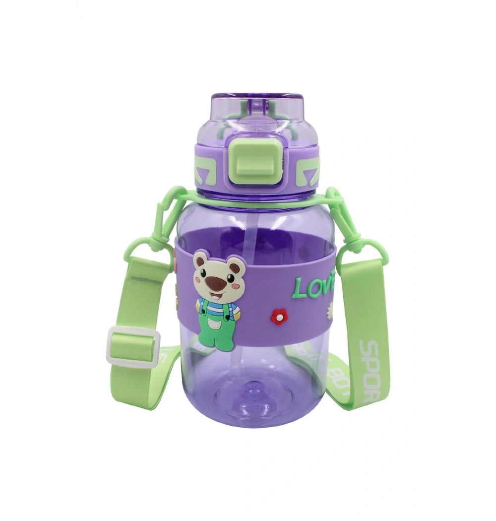 Noki Kids Su Matarasi Petg Pipetli Kapak Silikon Kemerli Askılı 800 Ml T-0118-100