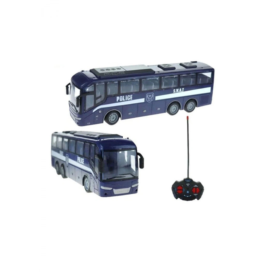 Uzaktan Kumandalı Pilli Işıklı 1:30 Full Fonksiyonlu Polis Otobüsü 348