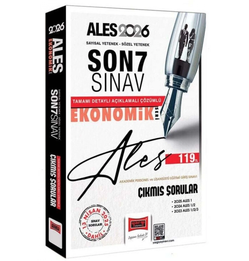 Yargı Ales 2026 Sayısal Sözel Son 7 Sınav Çıkmış Çözümlü Sorular Ekonomik Seri