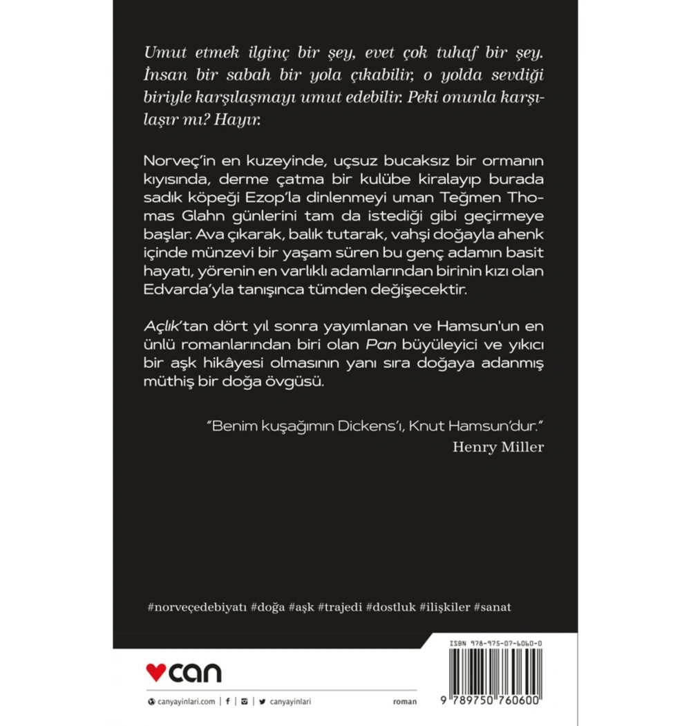 Pan  Knut Hamsun  Can Yayın