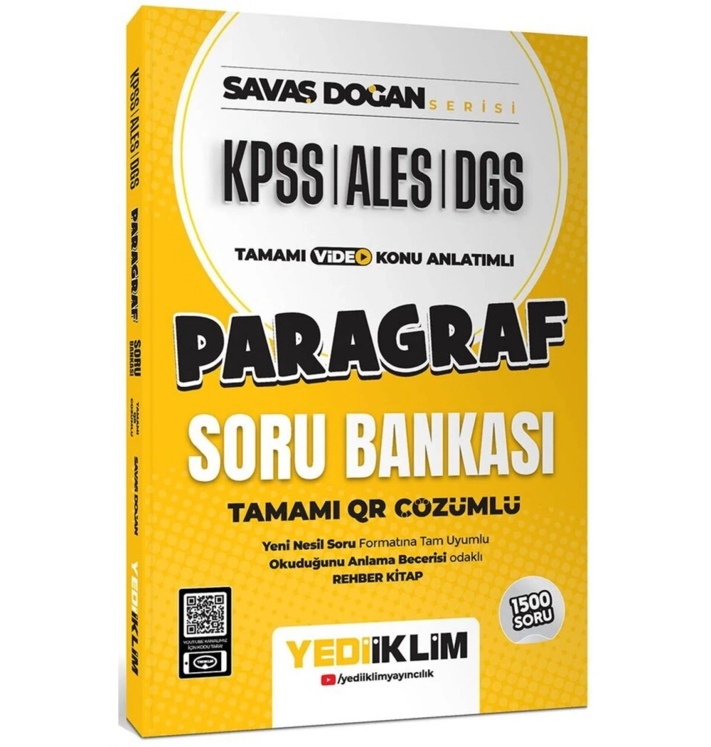 Kpss Ales Dgs Paragraf Çözümlü Soru Bankası  Yediiklim