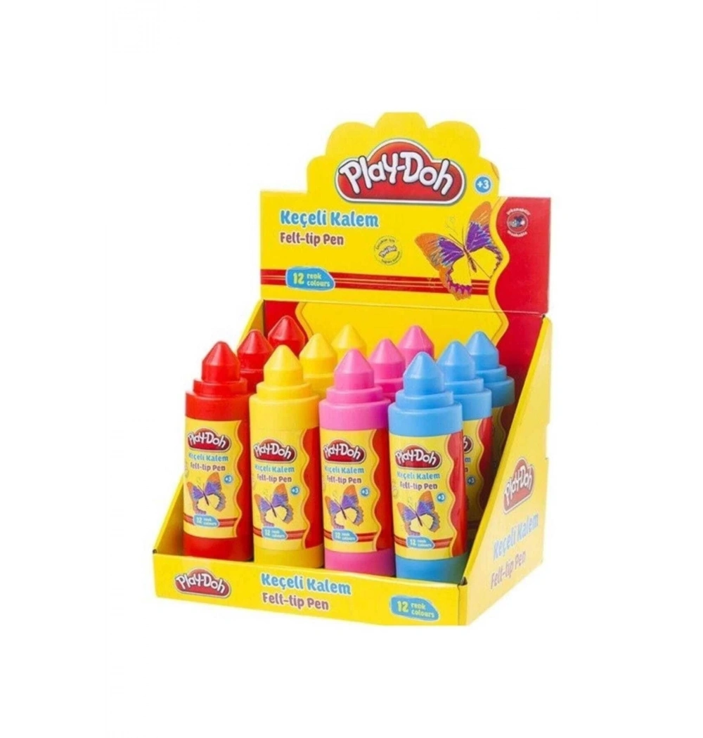 Play-Doh Keçeli Kalem Plastik Tüp 5 Mm 12 Renk  Ke012