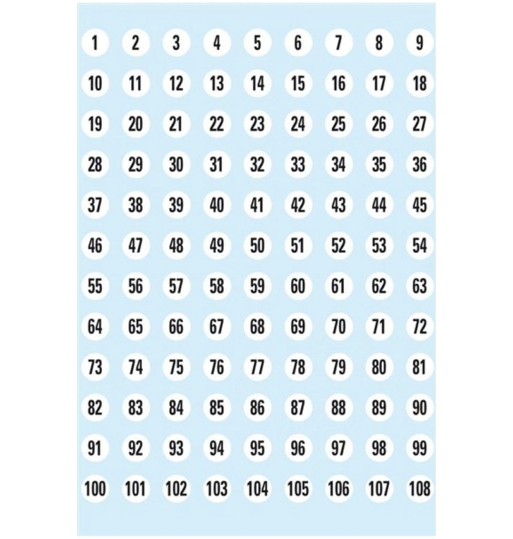 Herma Varıo Etiket Rakam 1-540 8 Mm Siyah Beyaz 4128