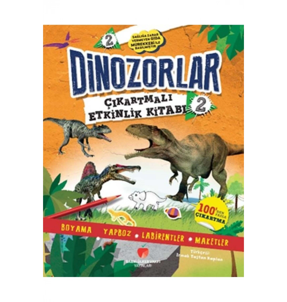 Dinozorlar Çıkartmalı Labirent Boyama Yapboz Maket Etkinlik Kitabı 2 Sabri Ülker Vakfı
