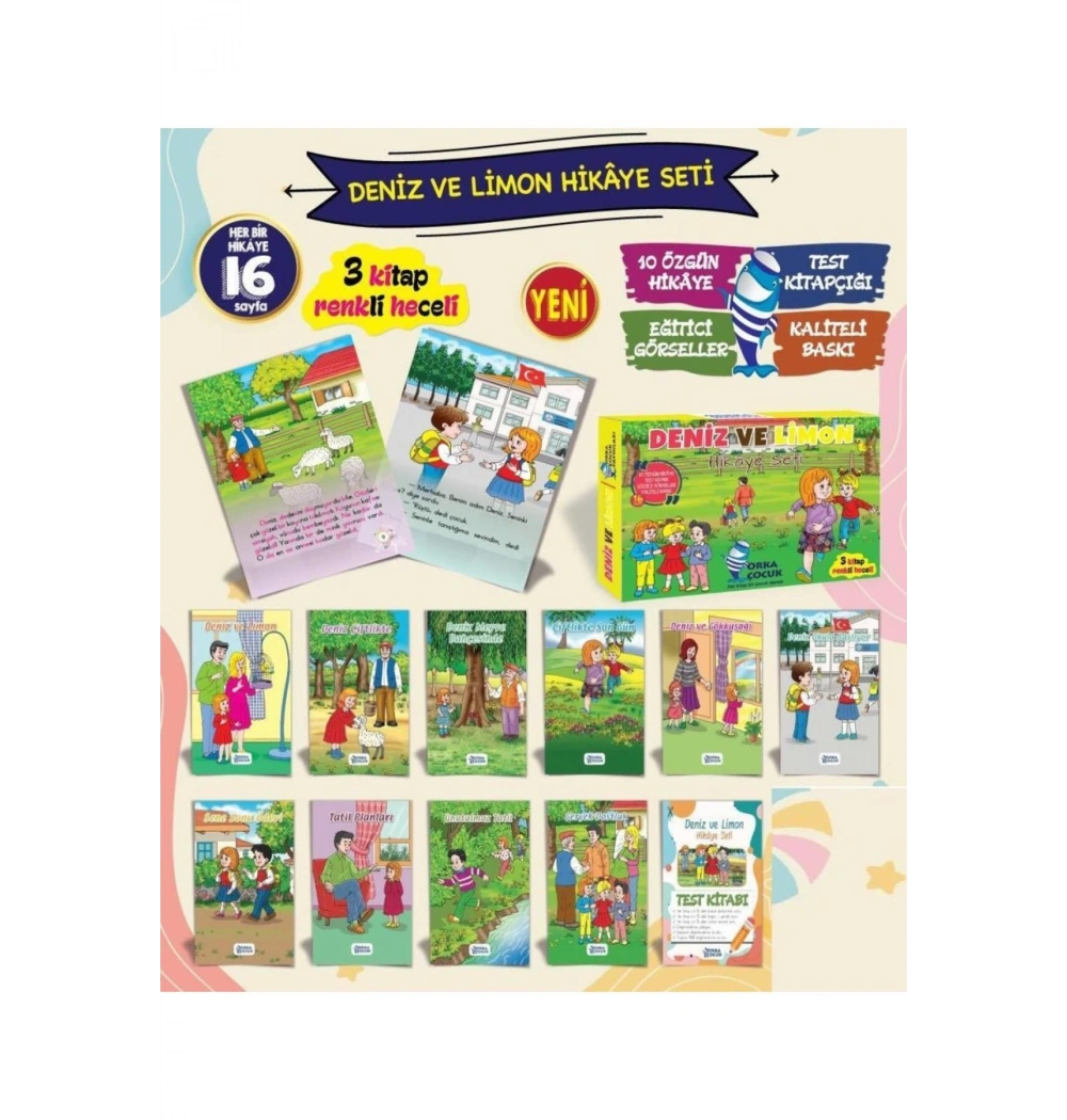 Deniz Ve Limon 1.Sınıflara Hikaye Seti 10 Kitap Orka Çocuk