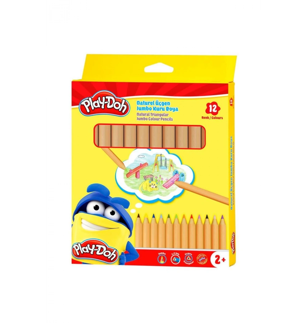 Play-Doh Naturel Jumbo Kuru Boya 12 Renk Ku009