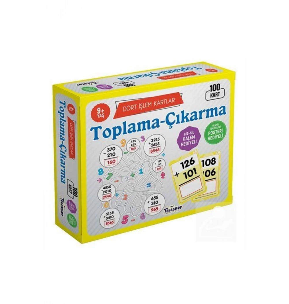 Toplama Çıkarma Kartlar Kutulu 9 + Yaş Teleskop