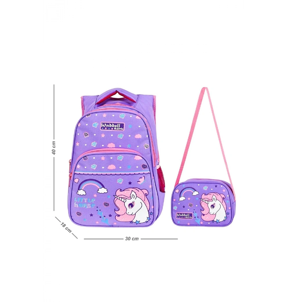 Yarasa Sırt İlkokul Çantası Lila Lıttle Horse Özkara Çanta