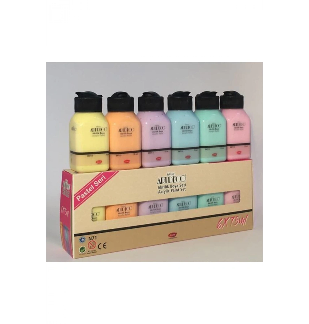 Lisans Artdeco Akrilik Boya 75 Ml 6 Lı Pastel Renk  Lv-Y-070I-As2